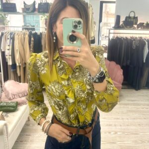 Camicia senape a fiori Mon Amour