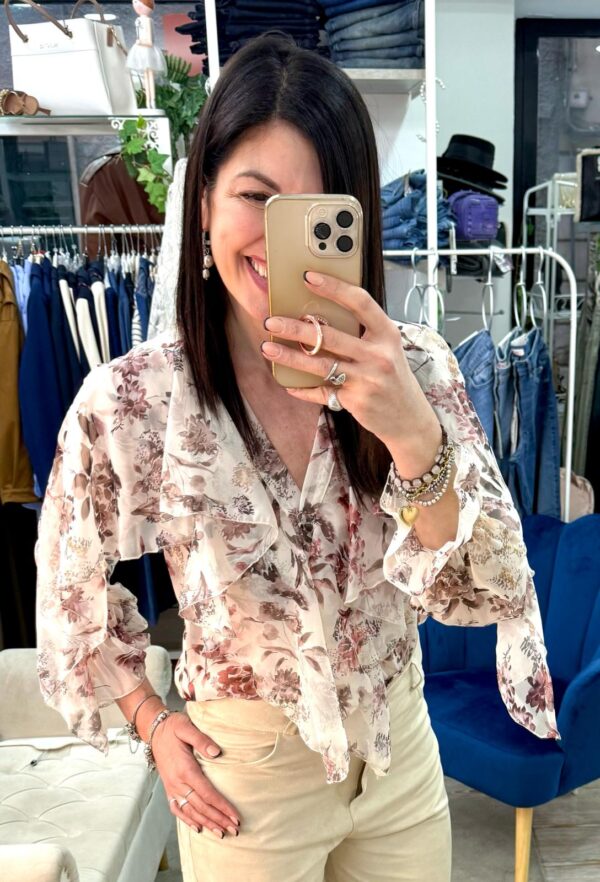 Camicia in chiffon stampa fiorata Susy mix